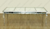 8ft Silver Leaf Mirrored Dining Table w/ 2 Leaves
