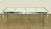 8ft Silver Leaf Mirrored Dining Table w/ 2 Leaves