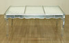8ft Silver Leaf Mirrored Dining Table w/ 2 Leaves