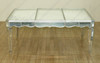 8ft Silver Leaf Mirrored Dining Table w/ 2 Leaves