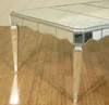 8ft Silver Leaf Mirrored Dining Table w/ 2 Leaves