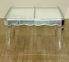 9pc Silver Leaf Mirrored Dining Set