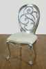 9pc Silver Leaf Mirrored Dining Set