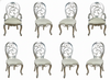 Silver Balloon Back Dining Chair Set (8)