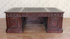 7ft Dark Walnut Presidential Oval Office Resolute Desk w/ Genuine leather Top