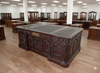 7ft Dark Walnut Presidential Oval Office Resolute Desk w/ Genuine leather Top