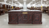 7ft Dark Walnut Presidential Oval Office Resolute Desk w/ Genuine leather Top