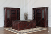 2pc Dark Mahogany Presidential Resolute Office Desk Set w/ Bookcase
