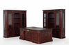 2pc Dark Mahogany Resolute Office Desk/Bookcase Set