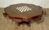 9pc Octagonal Chess/Poker Game Table Set w/ 8 Leather Chairs