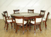 9pc Octagonal Chess/Poker Game Table Set w/ 8 Leather Chairs