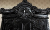 Distressed Black French Rococo 2 Door Cabinet