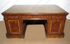 6ft Mahogany & Mappa Burl Inlay Resolute Oval Office Desk