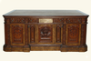 6ft Mahogany & Mappa Burl Inlay Resolute Oval Office Desk