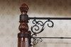 Mahogany/Iron Eastern King Poster Canopy Bed w/ Genuine Leather
