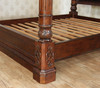 Mahogany/Iron Eastern King Poster Canopy Bed w/ Genuine Leather