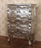 Silver Leaf Rococo Tall Boy Chest of Drawers