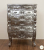 Silver Leaf Rococo Tall Boy Chest of Drawers