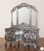 Silver Leaf French Rococo Vanity Mirror Dresser