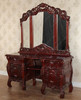 Cherry Rococo Vanity Dresser with Mirror