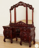 Cherry Rococo Vanity Dresser with Mirror