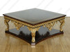 6pc Dark Burl Inlay & Gold Leaf Living Room Set