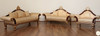 6pc Dark Burl / Gold Leaf Living Room Set