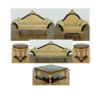 6pc Dark Burl / Gold Leaf Living Room Set