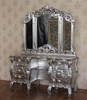 9pc Silver Leaf Rococo Bedroom Set