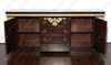 12Pc Dark Burl Inlay & Gold Dining Set