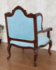 Custom Mahogany Louis Phillipe Sky Blue Velvet Upholstered Arm Chair