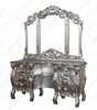 Silver Leaf Rococo Dressing Table w Trifold Mirror