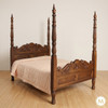 English Colonial Hand-Carved Four-Poster Bed