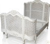 French Provincial Cane Panel Bed – Antique White