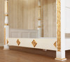 Ornate Antique Cream/Gold Four Post Canopy Bed