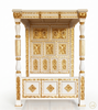 Ornate Antique Cream/Gold Four Post Canopy Bed