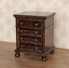 Mahogany Java Cafe Carved Bedside Nightstands Pair (2)