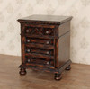 Mahogany Java Cafe Carved Bedside Nightstands Pair (2)