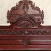 Custom Red Mahogany Gothic Bed w/ Rococo Carving Theme