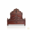Red Mahogany Gothic Bed w/ Rococo Carvings
