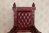 Cherry Bishop's Leather Gothic Throne Lion Arm Chair A