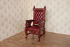 Cherry Bishop's Leather Gothic Throne Lion Arm Chair A