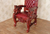 Cherry Bishop's Leather Gothic Throne Lion Arm Chair A