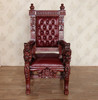Cherry Bishop's Leather Gothic Throne Lion Arm Chair A