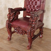 Cherry Bishop's Leather Gothic Throne Lion Arm Chair A