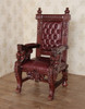 Cherry Bishop's Leather Gothic Throne Lion Arm Chair A