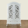 Rococo Antique White Finish Cabinet