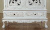 Antique White Rococo Wardrobe Armoire