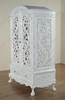 Rococo Antique White Finish Cabinet