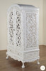Antique White Rococo Wardrobe Armoire